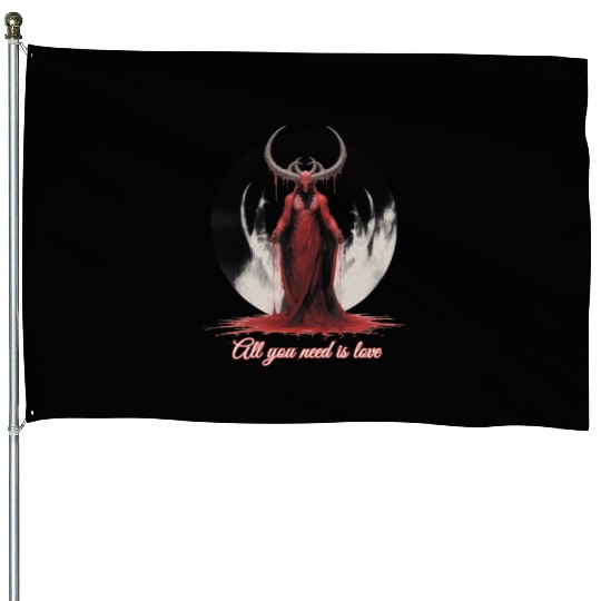 All You Need Is Love - Baphomet House Flags
