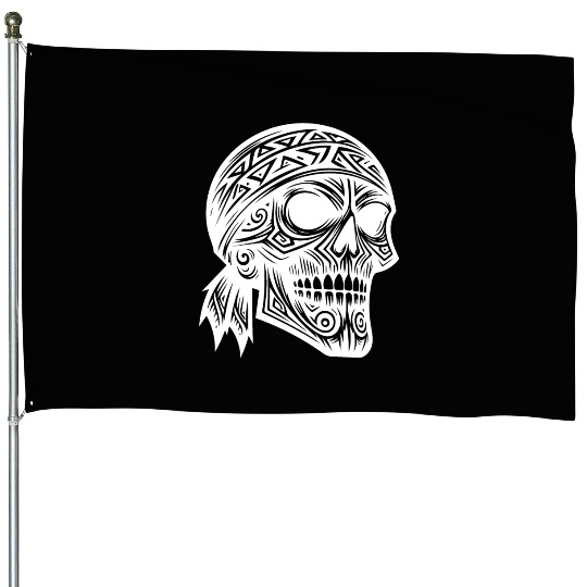 Pirate Costume Skull In T Tattoo Style House Flags