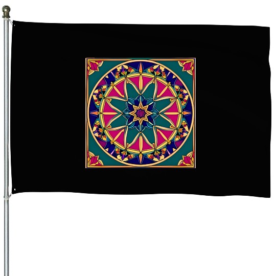Persian Rug Medallion House Flags