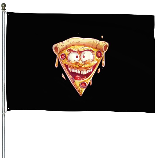 Cheesy Grinning Slice Captures Joy House Flags
