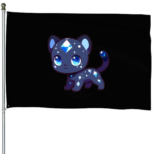 Sapphire Panther House Flags