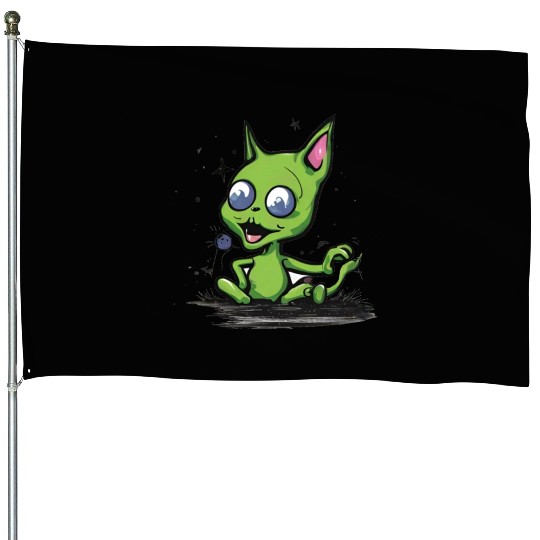 Alien Cat House Flags