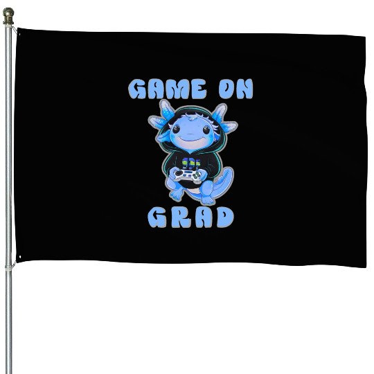 Cute Axolotl Gaming Design House Flags