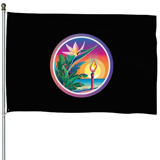 Paradise Flower and Torch House Flags