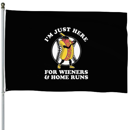 Baseball Design for Women Men Wieners Home Runs House Flags