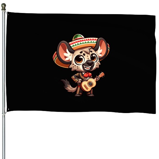 Cinco de Mayo Hyena Giraffe Mariachi House Flags