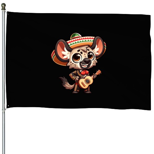 Cinco de Mayo Hyena Giraffe Mariachi House Flags