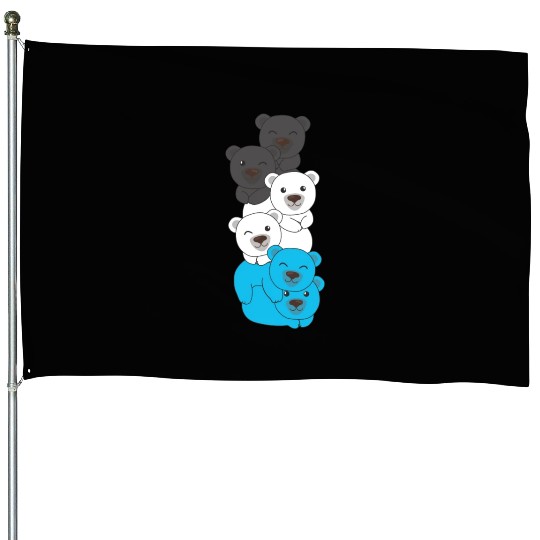 Mascic Flag Pride Lgbtq Cute Bear House Flags