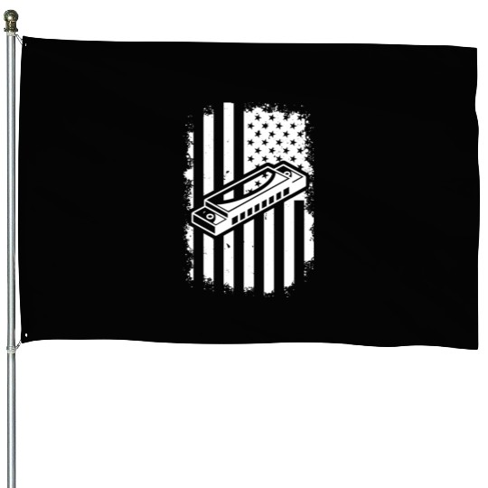 Harmonica US Flag Harmonica Musician Harmonica Ins House Flags