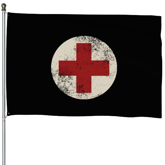 WW2 Combat Medic Symbol House Flags