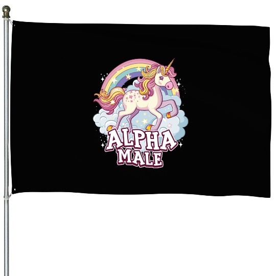 Alpha Male Unicorn House Flags