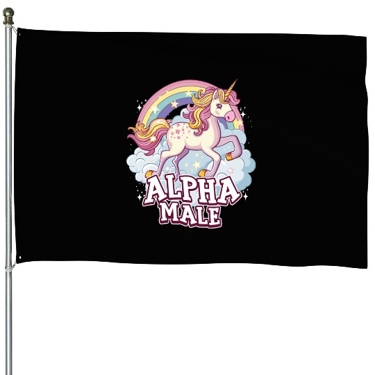 Alpha Male Unicorn House Flags