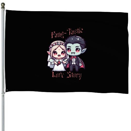 Vampire Bride and Groom Love Story House Flags