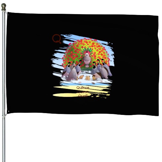 Unique Creative Cute Q Alphabet Quince Queen Quail House Flags