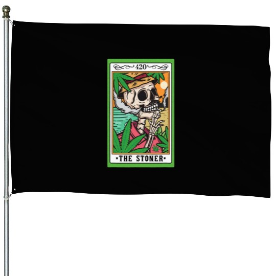 The Stoner Tarot Card Skeleton Cannabis Weed Lover House Flags