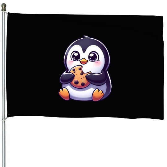 Penguin Cookie Sweet Dessert Biscuit House Flags