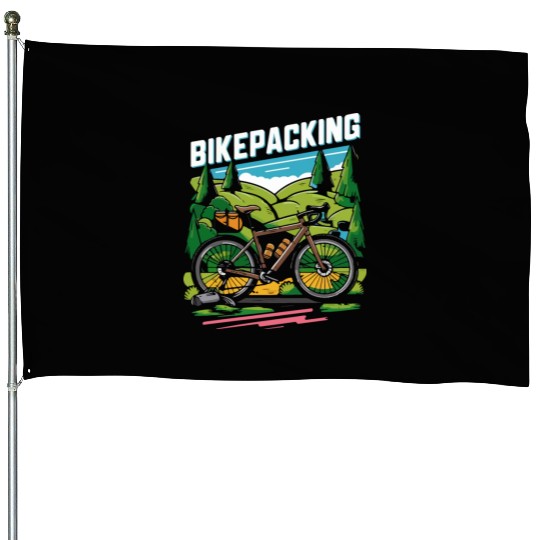 Bikepacking Adventure: Gravel Bike and Nature House Flags