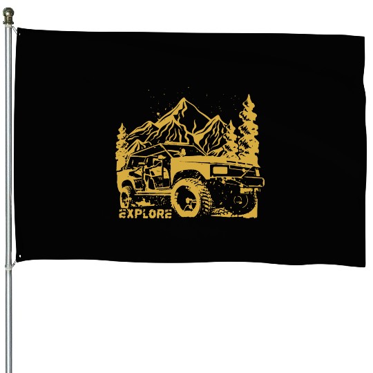 Jeep Car and Nature Mount House Flags