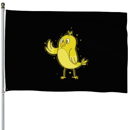 Canary waving House Flags