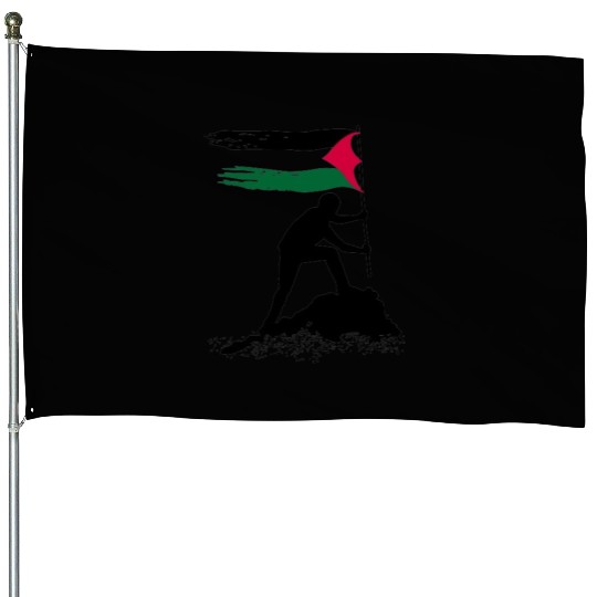 free palestine standing flag silhouette House Flags