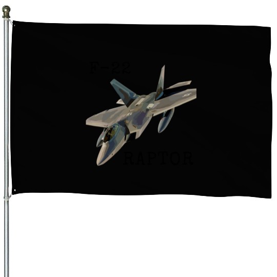 Air Force F-22 Raptor Fighter Jet Military Pilot House Flags