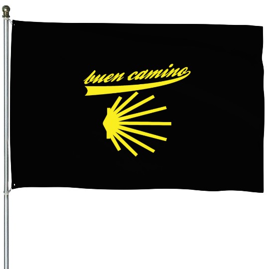Way of St. James shell pilgrims buen camino House Flags