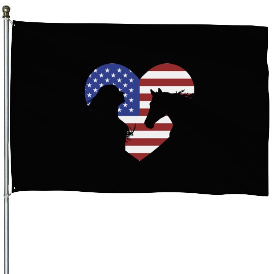 American Flag Horse lover for girls & women House Flags