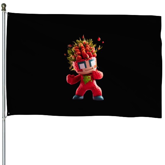 Strawberry Superhero: The Sweetest Defender of Fla House Flags
