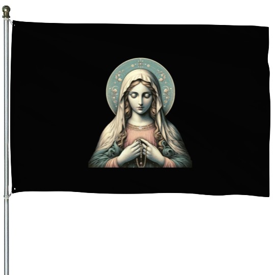 Serene Madonna ic Image House Flags