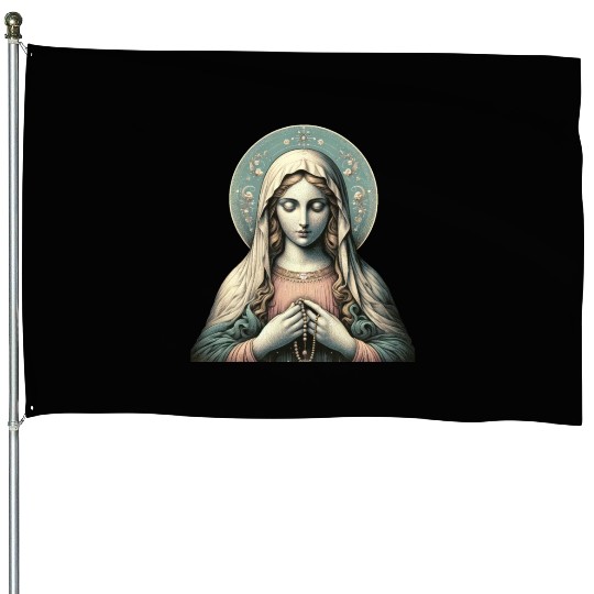 Serene Madonna ic Image House Flags