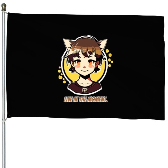 Live in the Moment: Manga Anime Girl House Flags