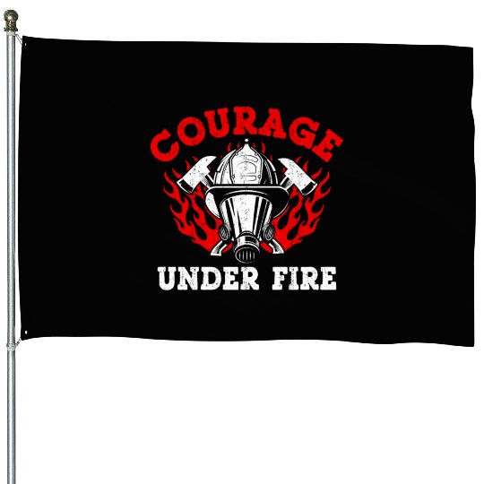 Fire Firetruck Firefighter Fireman Firefighting House Flags