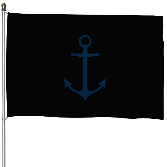 Navy Blue Sailing Boat Anchor House Flags
