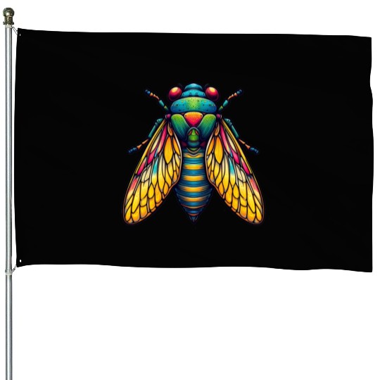 Colorful Cicada Insect Great Eastern Brood Cicada House Flags