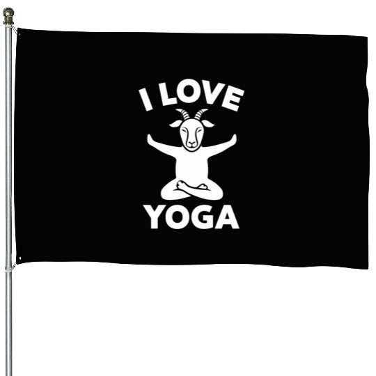I Love Goat Yoga Serenity Pose House Flags