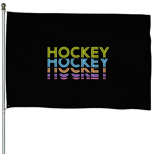 Hockey Colorful Typography House Flags