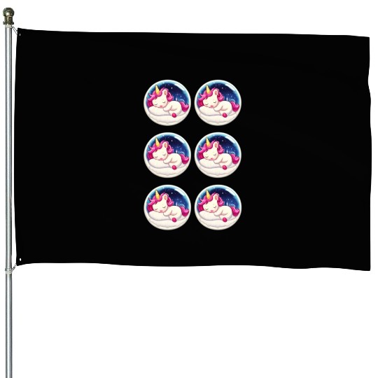 Unicorn sticker set House Flags