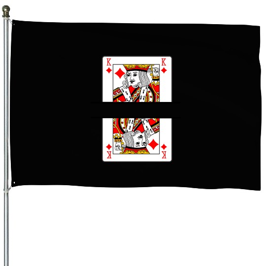 Playing card king of diamonds with banner space House Flags