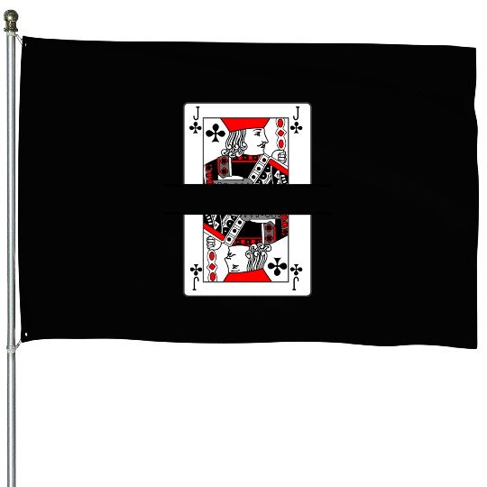 Playing card clover jack with banner space House Flags