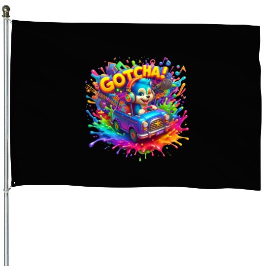 Stellar Cadence: Symphony of Neon Hues - GoTCha! House Flags