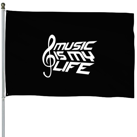 Music Is My Life Party Club Concert Sound Love House Flags