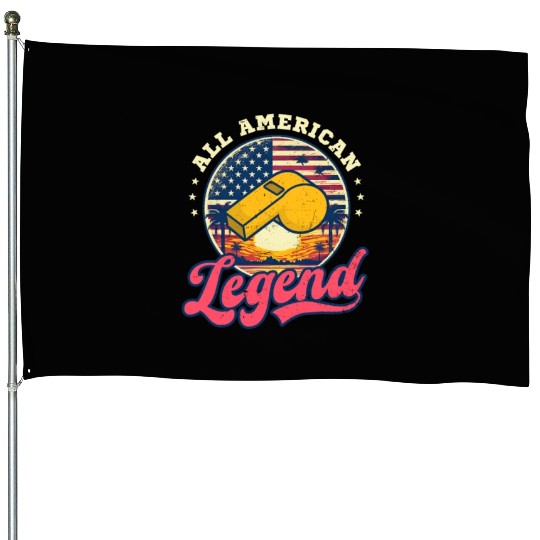4th Of July PE Teacher All American Legend House Flags
