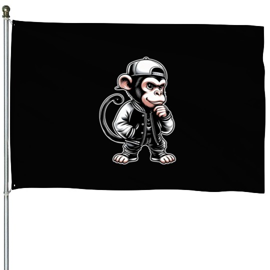 House Flags Funny of a monkey dressed as rap