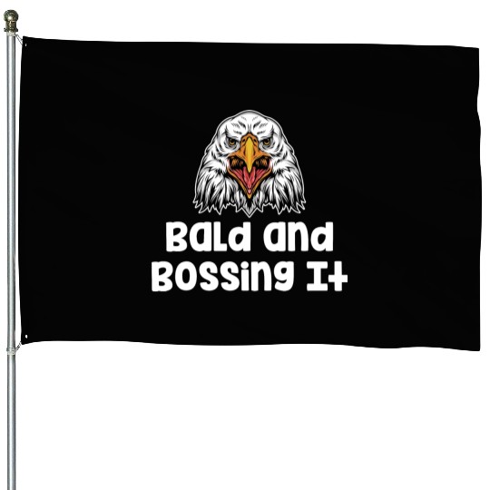 Bald And Bossing It Funny Bearded Hairstylist House Flags
