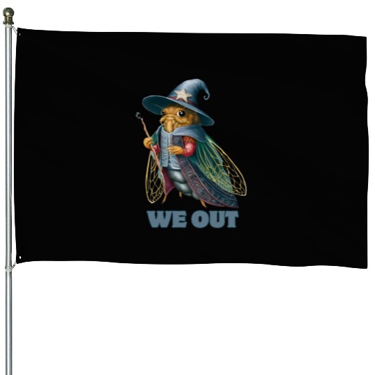 Funny Cicada We Out Cute Cicada Brood Emergence House Flags