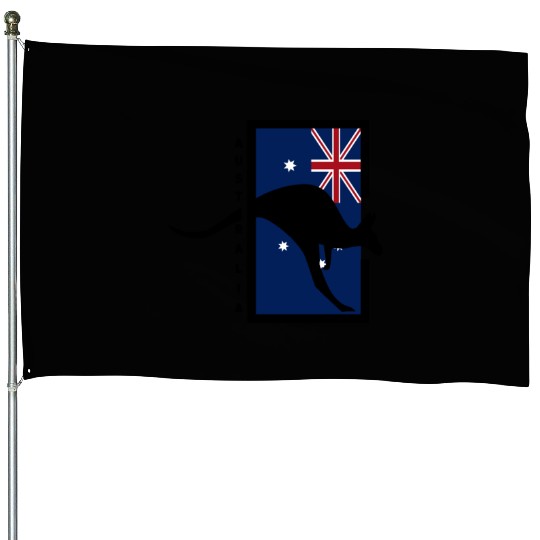 Australia Flag Pride With Funny Australian Kangaro House Flags