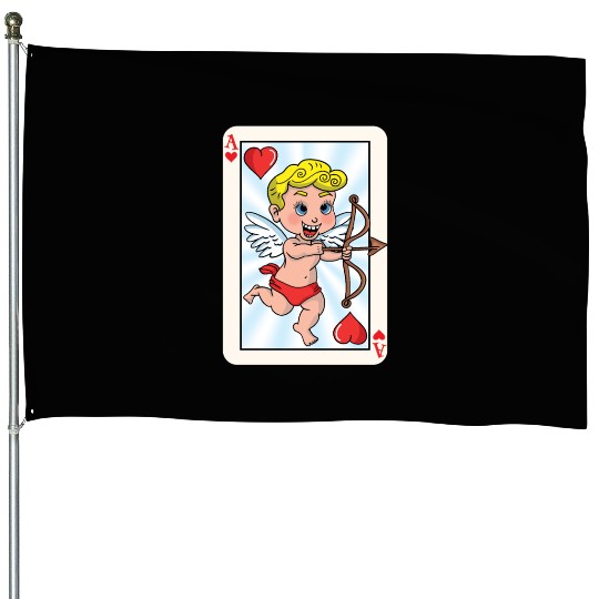 Playing card with cupid House Flags