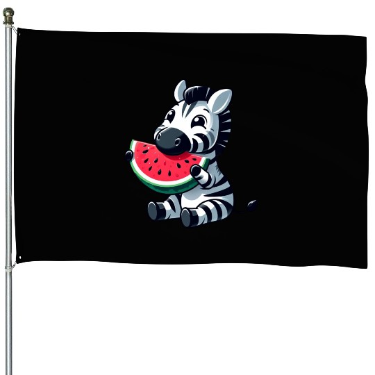 Zebra melon watermelon fruit fruity House Flags