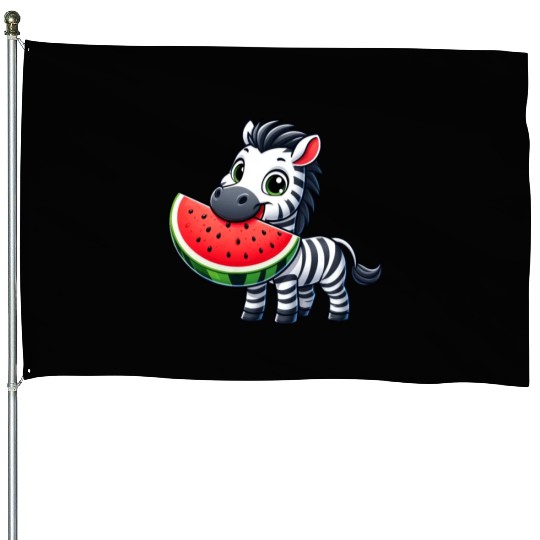 Zebra melon watermelon fruit fruity House Flags