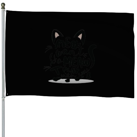 Cat typography House Flags